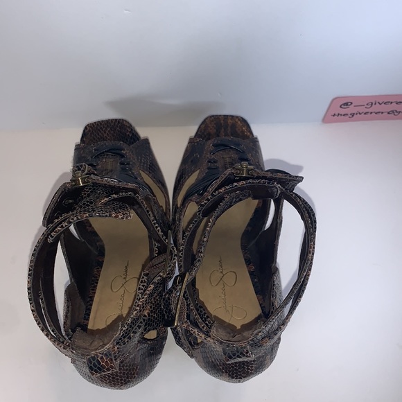 8 Sabina Snakeskin Leather Heels Jessica Simpson - Picture 6 of 16